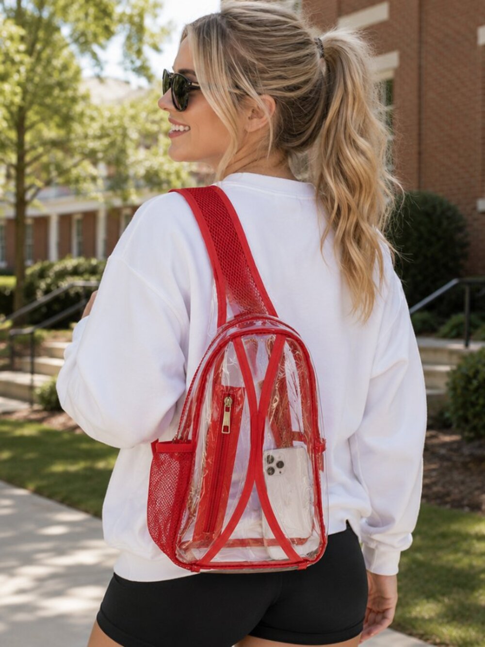 Clear Stadium Approved Sling Bag Transparent Crossbody Backpack Gameday